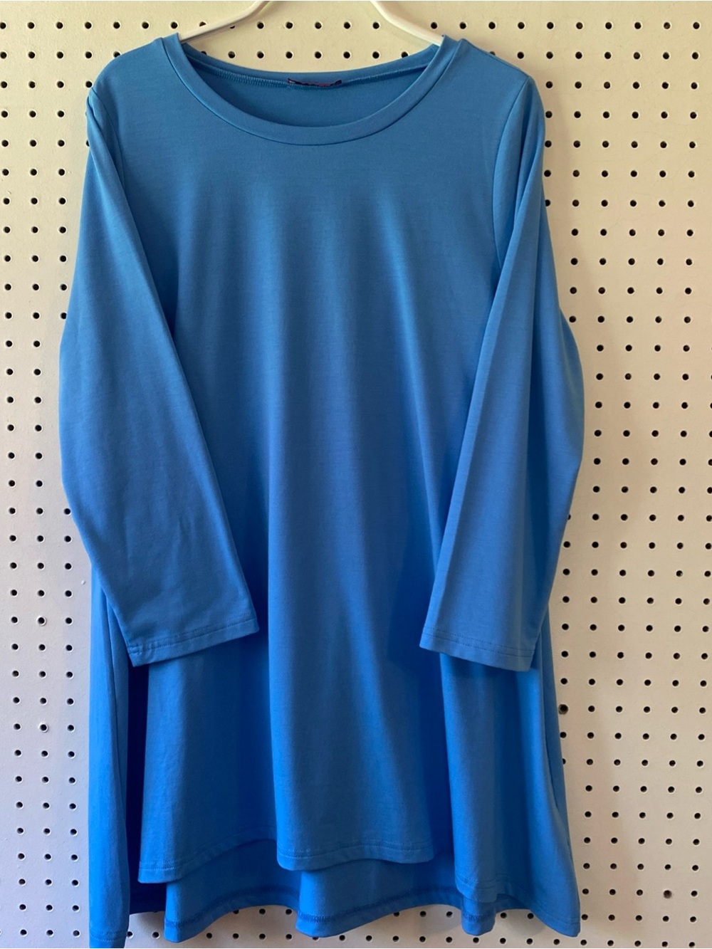 Mountain Mamas M Blue Swing Tunic Top Maternity Three Quarter Sleeves